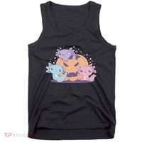 Cute Axolotl Halloween Pumpkin Tank Top thumb 0