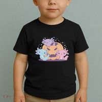 Cute Axolotl Halloween Pumpkin Toddler T-Shirt thumb 2