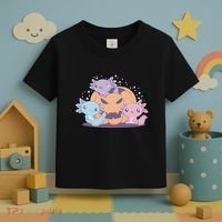 Cute Axolotl Halloween Pumpkin Toddler T-Shirt thumb 3