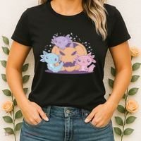Cute Axolotl Halloween Pumpkin Women's T-Shirt thumb 2