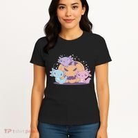 Cute Axolotl Halloween Pumpkin Women's T-Shirt thumb 4