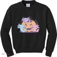 Cute Axolotl Halloween Pumpkin Kids Sweatshirt thumb 0