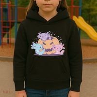 Cute Axolotl Halloween Pumpkin Kids Hoodie thumb 3