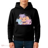 Cute Axolotl Halloween Pumpkin Kids Hoodie thumb 4