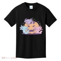 Cute Axolotl Halloween Pumpkin Kids T-Shirt thumb 0