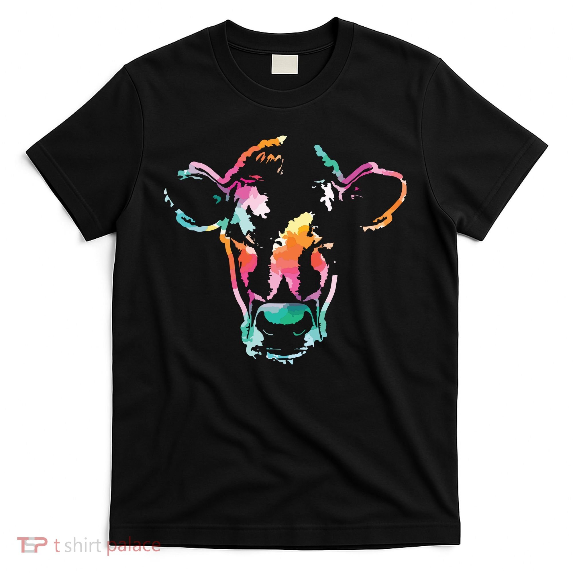 Cow Art Head Gift Watercolor T-Shirt