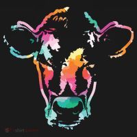 Cow Art Head Gift Watercolor T-Shirt thumb 7