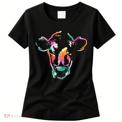 Cow Art Head Gift Watercolor Women's T-Shirt