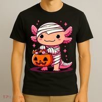 Cute Axolotl Halloween Costume T-Shirt thumb 3
