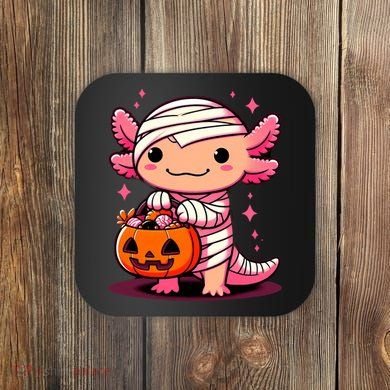Cute Axolotl Halloween Costume Coaster