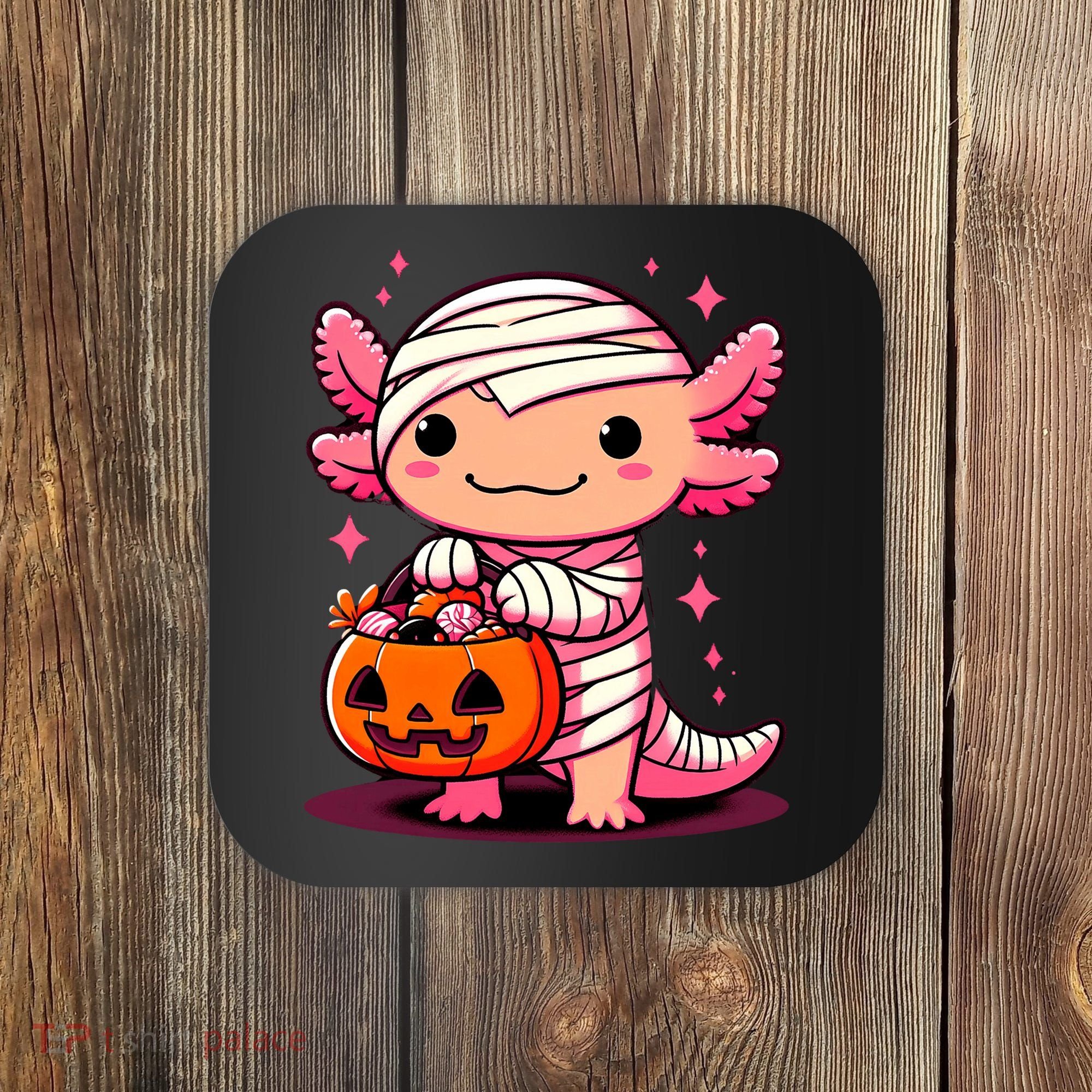 Cute Axolotl Halloween Costume Coaster