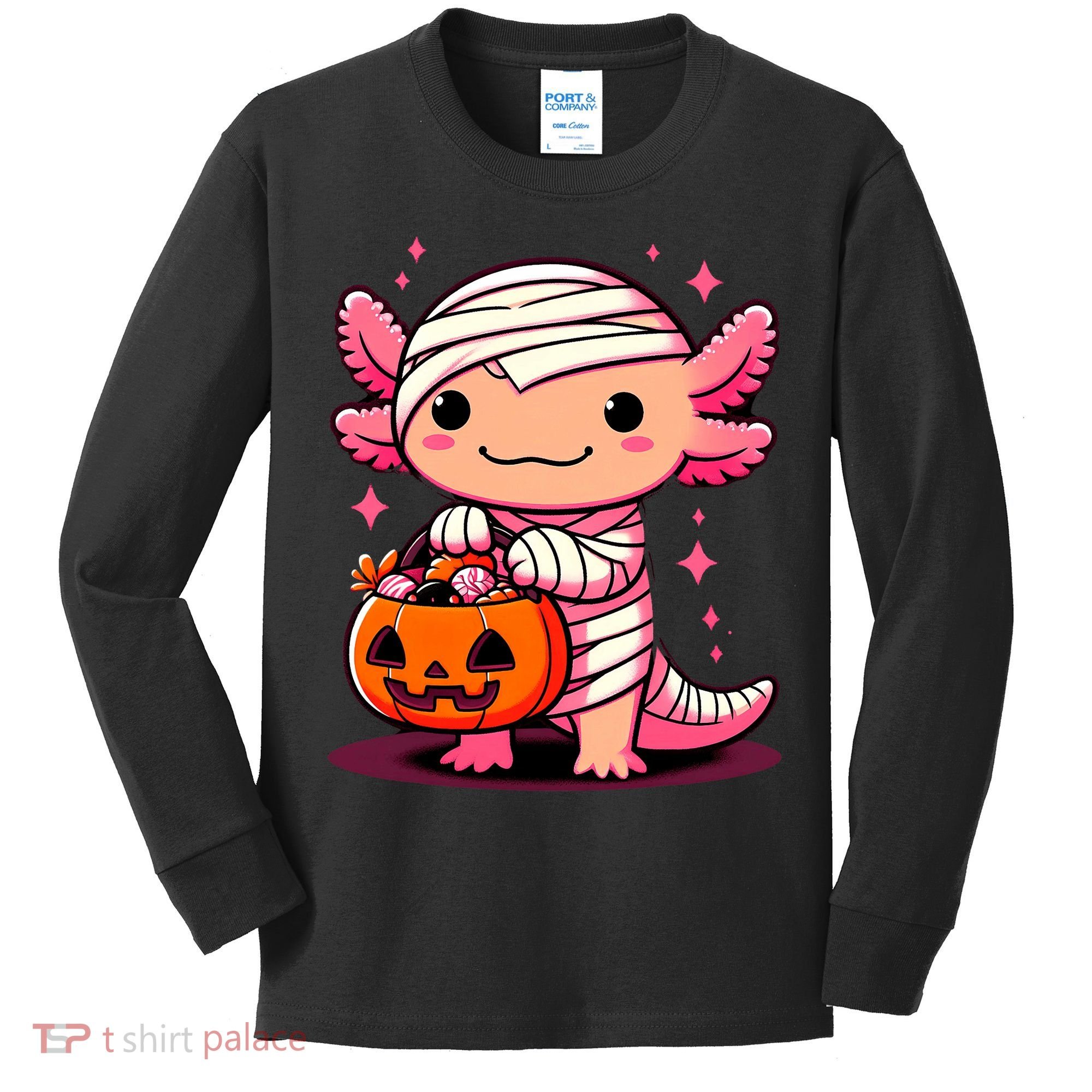 Cute Axolotl Halloween Costume Kids Long Sleeve Shirt