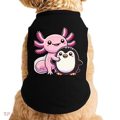 Cute Axolotl Hugging Penguin Doggie Tank