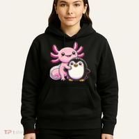 Cute Axolotl Hugging Penguin Hoodie thumb 5