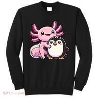 Cute Axolotl Hugging Penguin Sweatshirt thumb 0