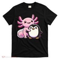 Cute Axolotl Hugging Penguin T-Shirt thumb 0