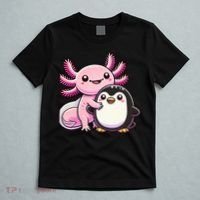Cute Axolotl Hugging Penguin T-Shirt thumb 5
