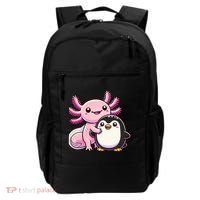 Cute Axolotl Hugging Penguin Backpack thumb 0