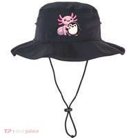 Cute Axolotl Hugging Penguin Bucket Hat thumb 0