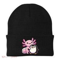 Cute Axolotl Hugging Penguin Beanie thumb 0