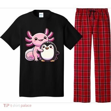Cute Axolotl Hugging Penguin Pajama Set