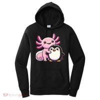 Cute Axolotl Hugging Penguin Women's Hoodie thumb 0