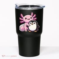Cute Axolotl Hugging Penguin Tumbler thumb 0