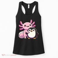 Cute Axolotl Hugging Penguin Women's Tank Top thumb 0