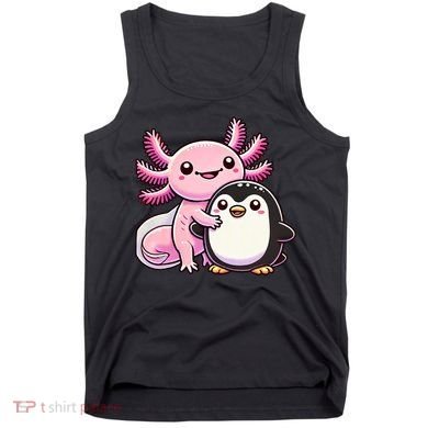 Cute Axolotl Hugging Penguin Tank Top