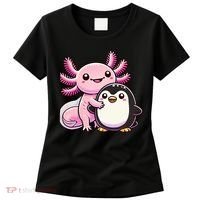 Cute Axolotl Hugging Penguin Women's T-Shirt thumb 0