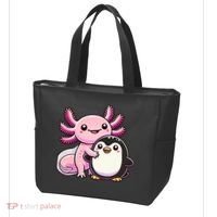 Cute Axolotl Hugging Penguin Tote Bag thumb 3