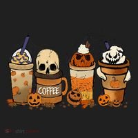 Coffee And Horror Movies Scary Halloween Coffee Lover Beanie thumb 2