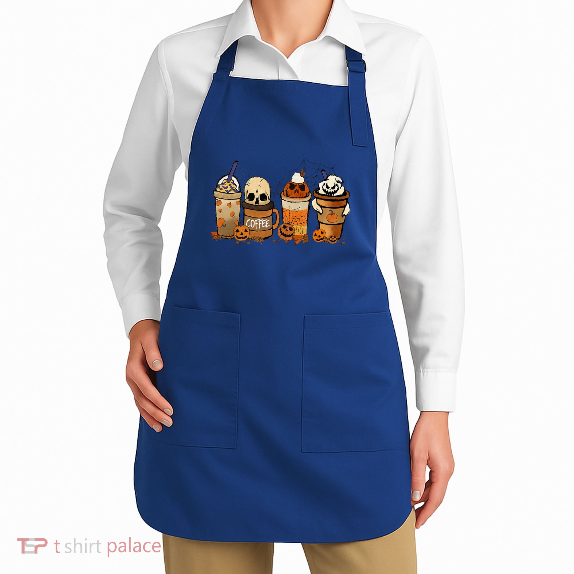 Coffee And Horror Movies Scary Halloween Coffee Lover Apron