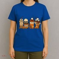 Coffee And Horror Movies Scary Halloween Coffee Lover T-Shirt thumb 4