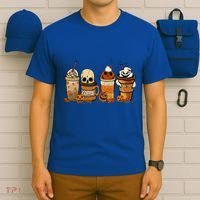 Coffee And Horror Movies Scary Halloween Coffee Lover T-Shirt thumb 6