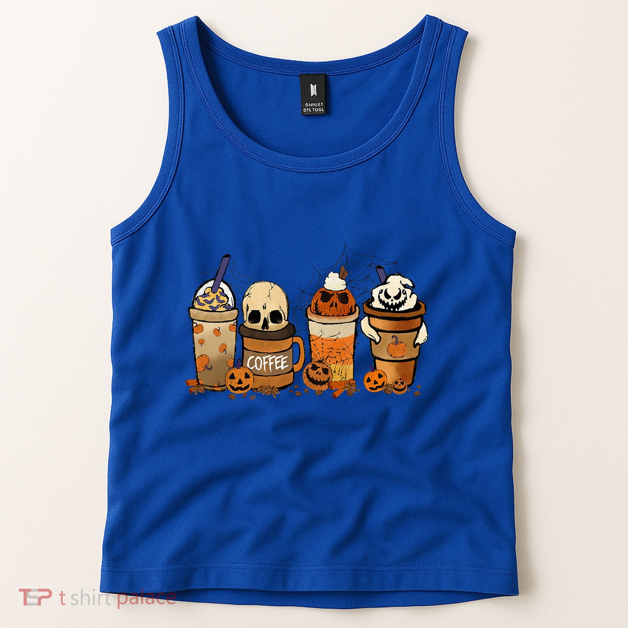 Coffee And Horror Movies Scary Halloween Coffee Lover Tank Top