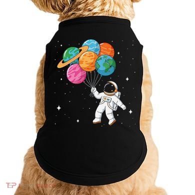 Cute Astronaut Holding Planet Balloons STEM Doggie Tank