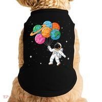 Cute Astronaut Holding Planet Balloons STEM Doggie Tank thumb 0