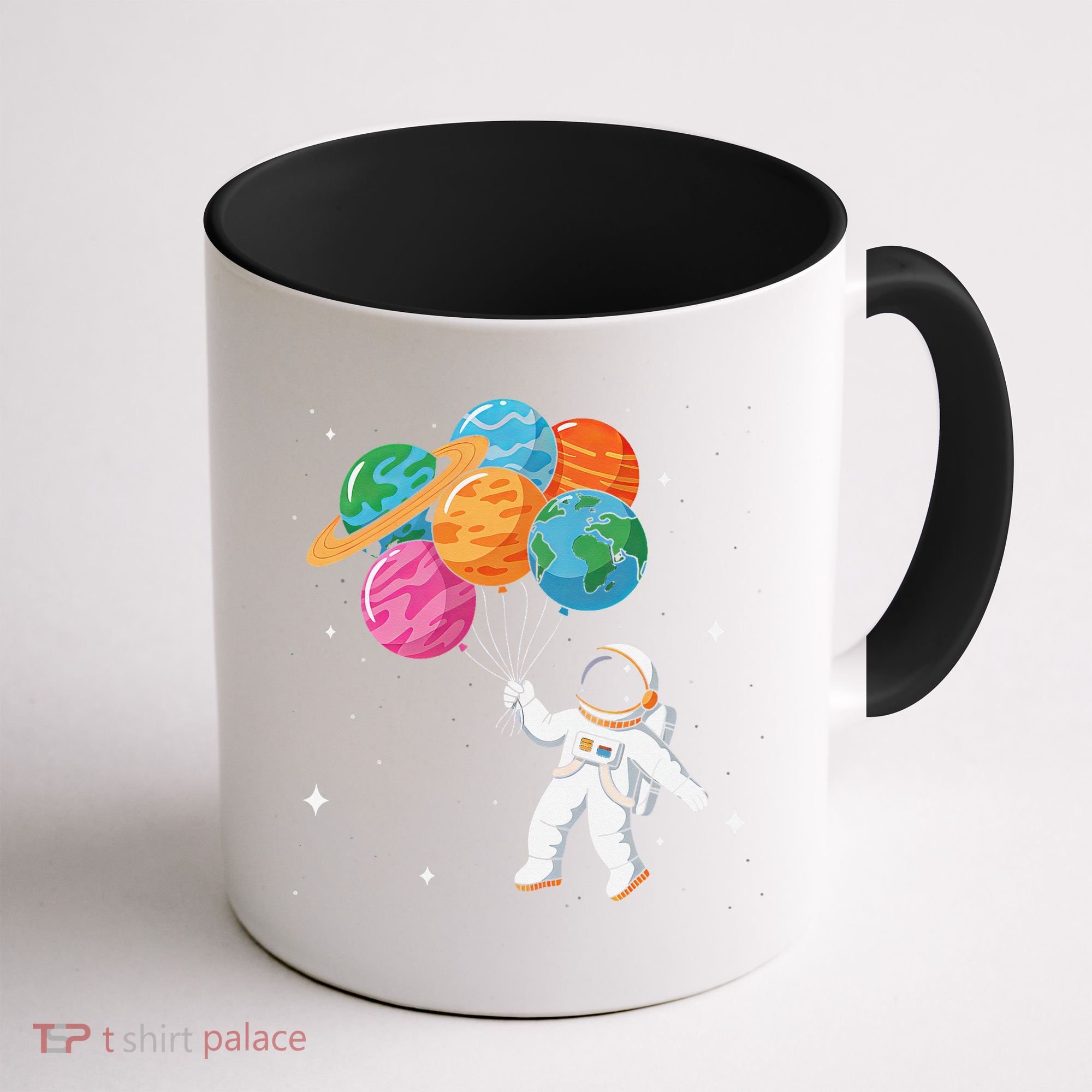 Cute Astronaut Holding Planet Balloons STEM Coffee Mug