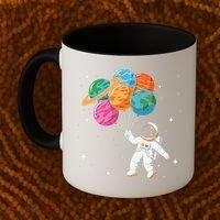 Cute Astronaut Holding Planet Balloons STEM Coffee Mug thumb 2