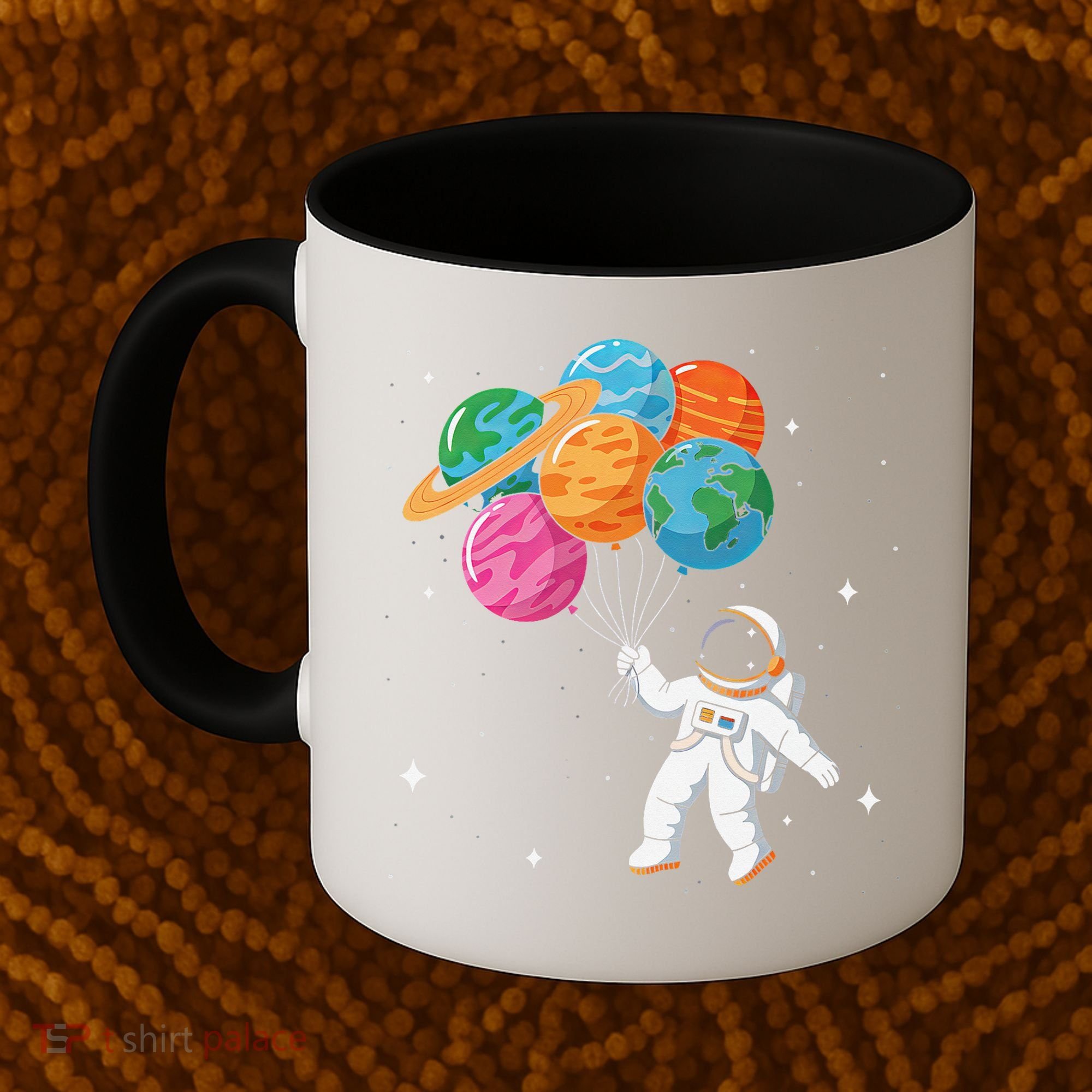 Cute Astronaut Holding Planet Balloons STEM Coffee Mug
