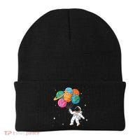 Cute Astronaut Holding Planet Balloons STEM Beanie thumb 0