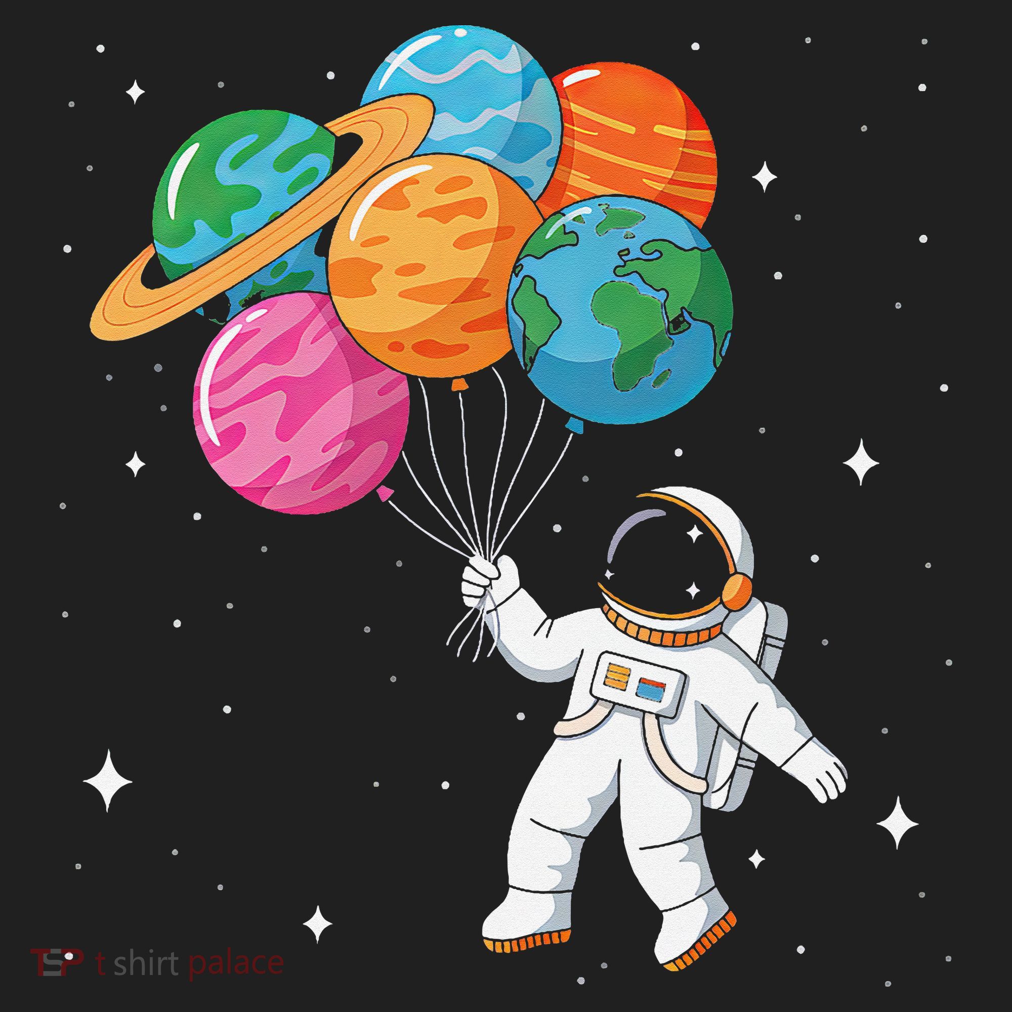 Cute Astronaut Holding Planet Balloons STEM Beanie