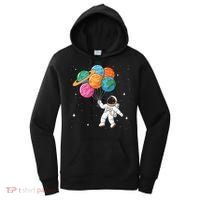 Cute Astronaut Holding Planet Balloons STEM Women's Hoodie thumb 0
