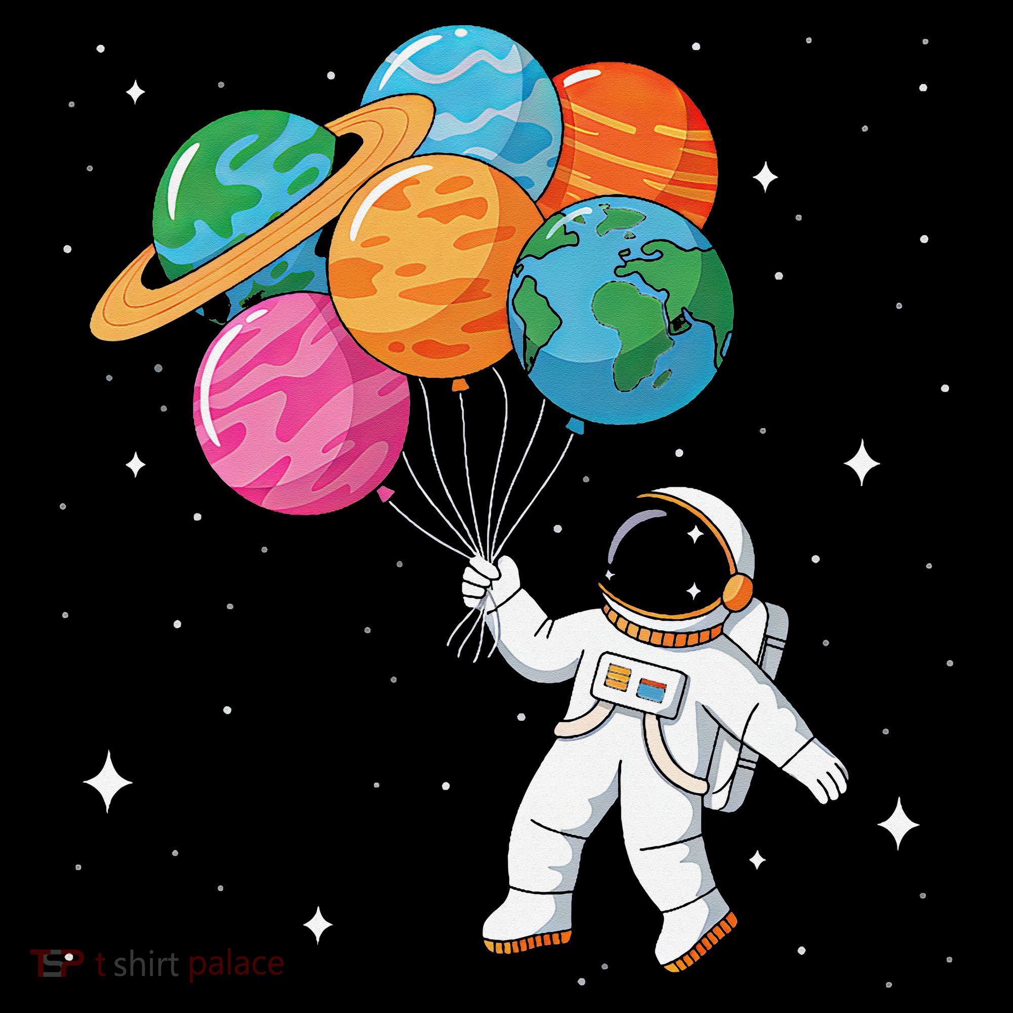 Cute Astronaut Holding Planet Balloons STEM Women's Hoodie