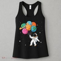 Cute Astronaut Holding Planet Balloons STEM Women's Tank Top thumb 3