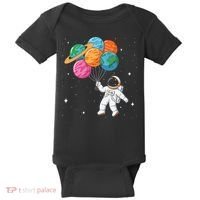 Cute Astronaut Holding Planet Balloons STEM Baby Bodysuit thumb 0