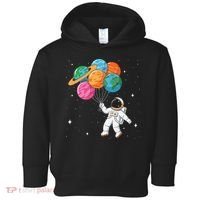 Cute Astronaut Holding Planet Balloons STEM Toddler Hoodie thumb 0