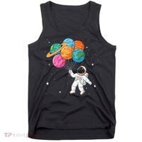 Cute Astronaut Holding Planet Balloons STEM Tank Top thumb 0