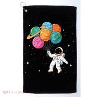 Cute Astronaut Holding Planet Balloons STEM Golf Towel thumb 0